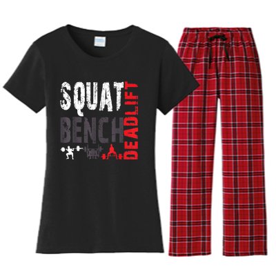 Powerlifting, Squat, Bench, Deadlift, Weightlifting Gift Women's Flannel Pajama Set