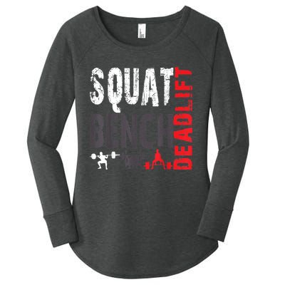 Powerlifting, Squat, Bench, Deadlift, Weightlifting Gift Women's Perfect Tri Tunic Long Sleeve Shirt