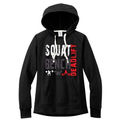 Powerlifting, Squat, Bench, Deadlift, Weightlifting Gift Women's Fleece Hoodie