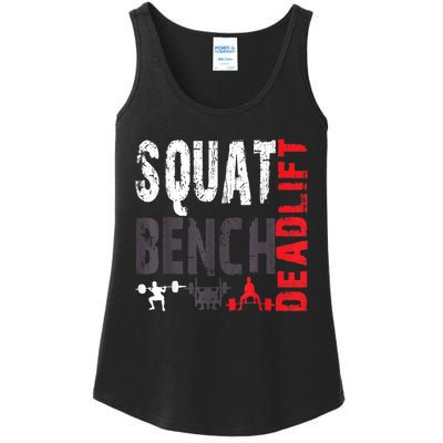 Powerlifting, Squat, Bench, Deadlift, Weightlifting Gift Ladies Essential Tank