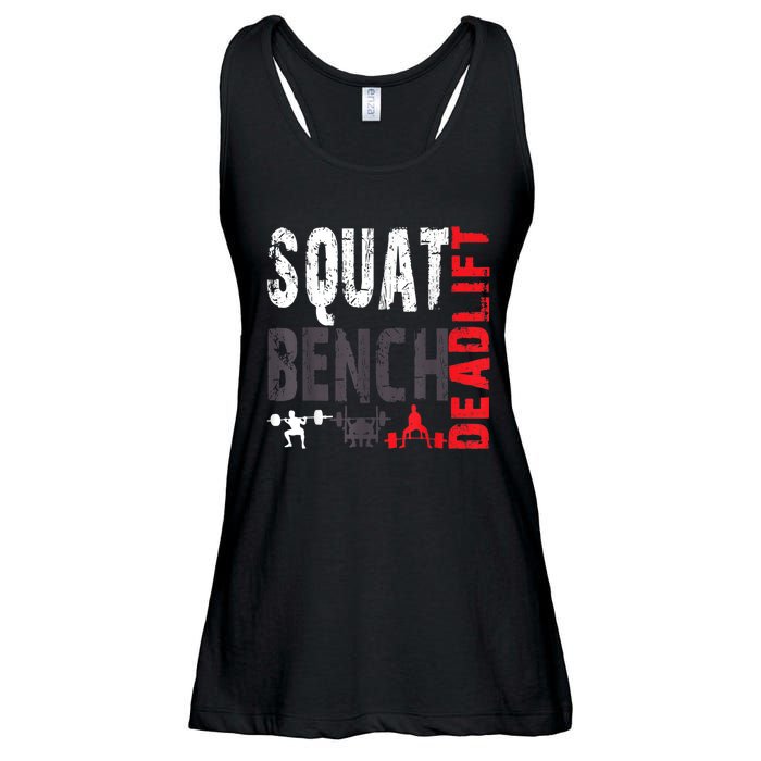 Powerlifting, Squat, Bench, Deadlift, Weightlifting Gift Ladies Essential Flowy Tank