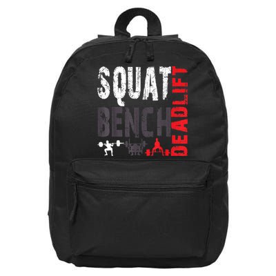 Powerlifting, Squat, Bench, Deadlift, Weightlifting Gift 16 in Basic Backpack
