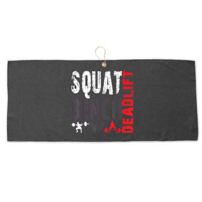 Powerlifting, Squat, Bench, Deadlift, Weightlifting Gift Large Microfiber Waffle Golf Towel