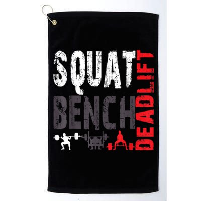 Powerlifting, Squat, Bench, Deadlift, Weightlifting Gift Platinum Collection Golf Towel