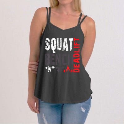 Powerlifting, Squat, Bench, Deadlift, Weightlifting Gift Women's Strappy Tank