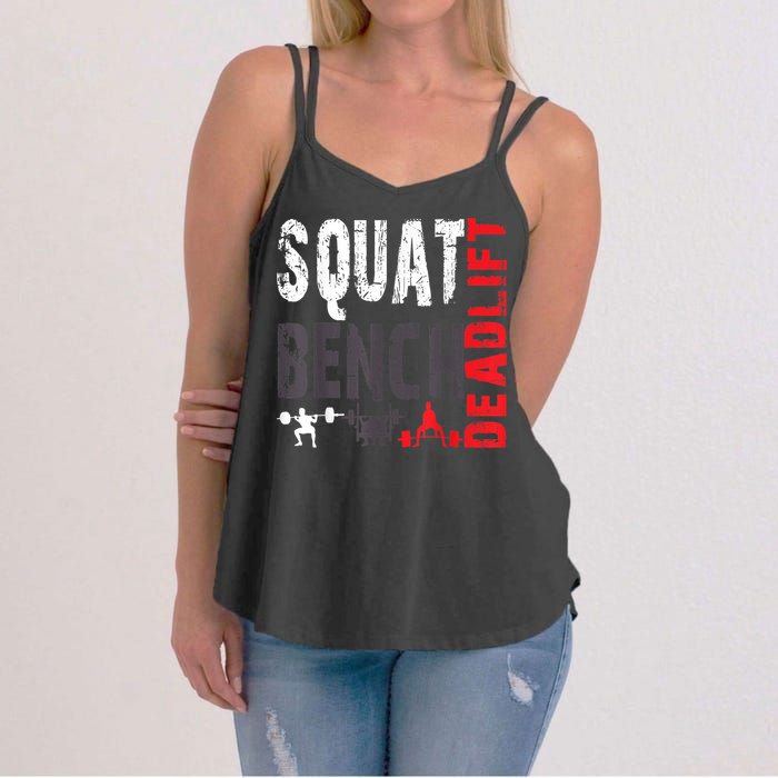 Powerlifting, Squat, Bench, Deadlift, Weightlifting Gift Women's Strappy Tank