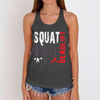 Powerlifting, Squat, Bench, Deadlift, Weightlifting Gift Women's Knotted Racerback Tank