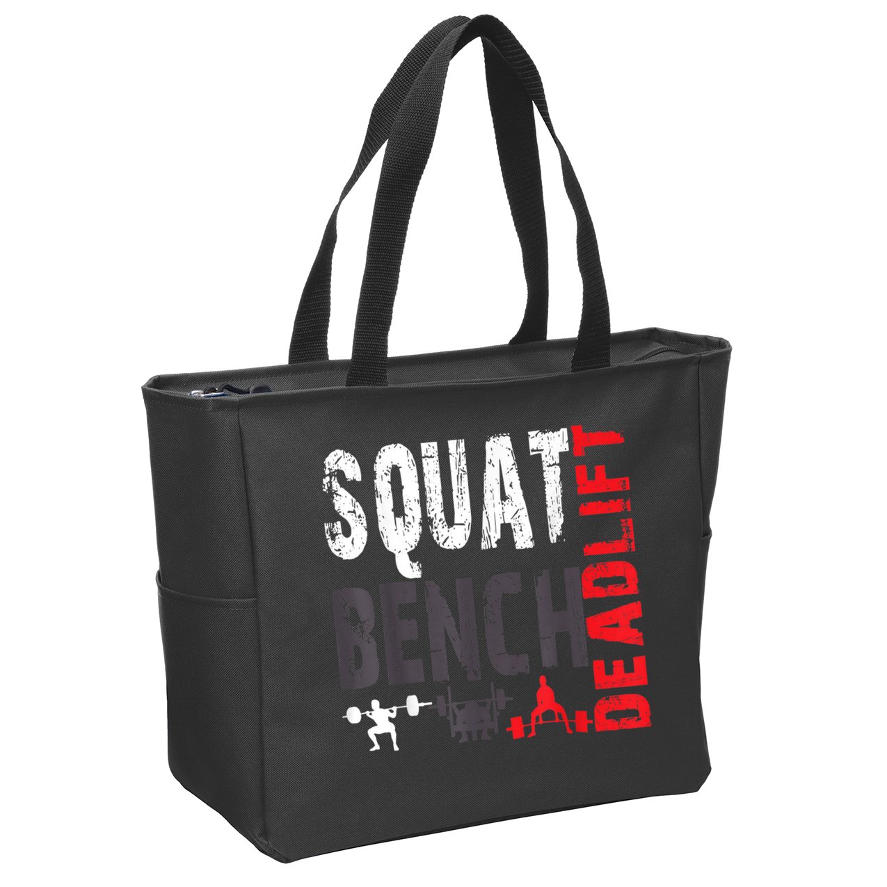 Powerlifting, Squat, Bench, Deadlift, Weightlifting Gift Zip Tote Bag