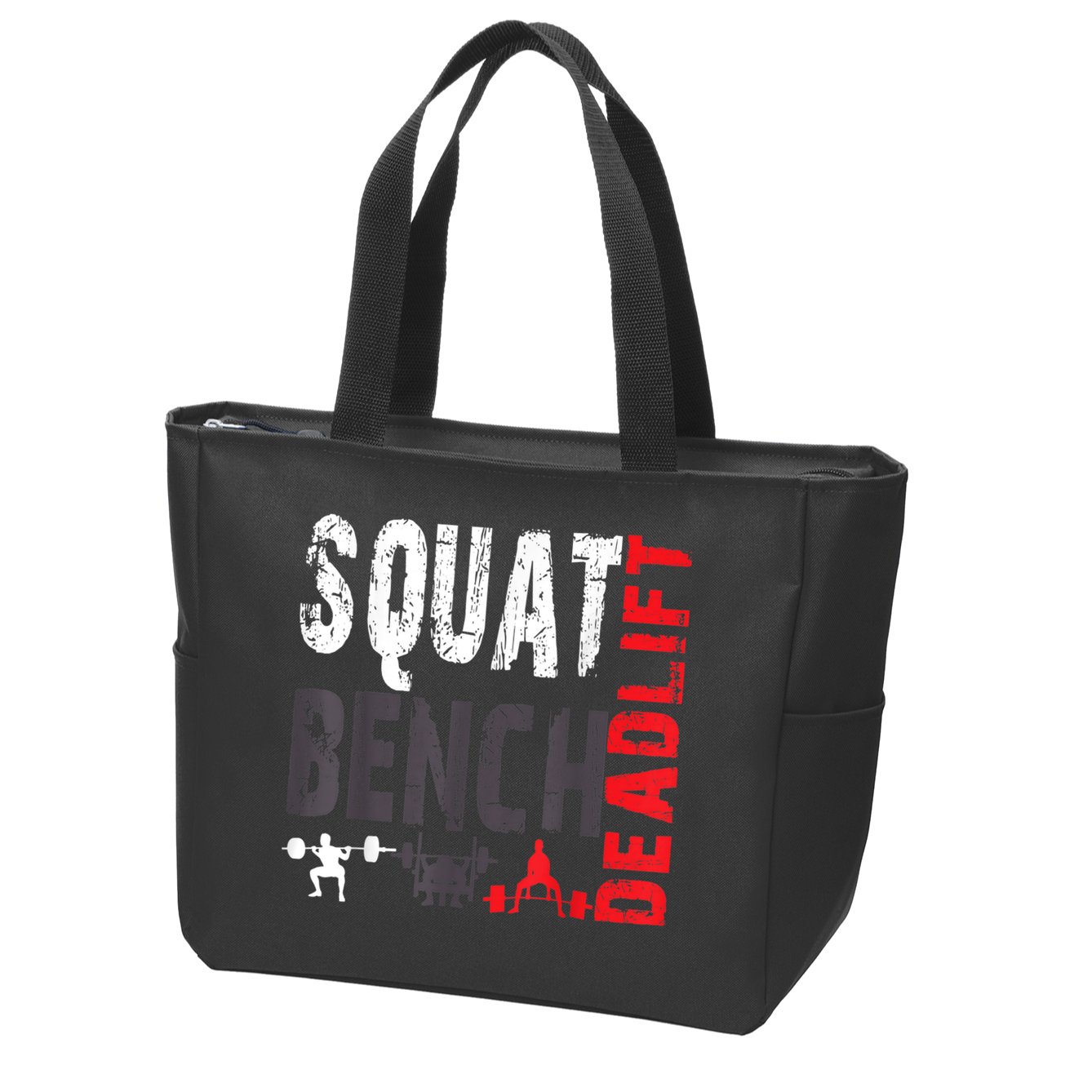 Powerlifting, Squat, Bench, Deadlift, Weightlifting Gift Zip Tote Bag