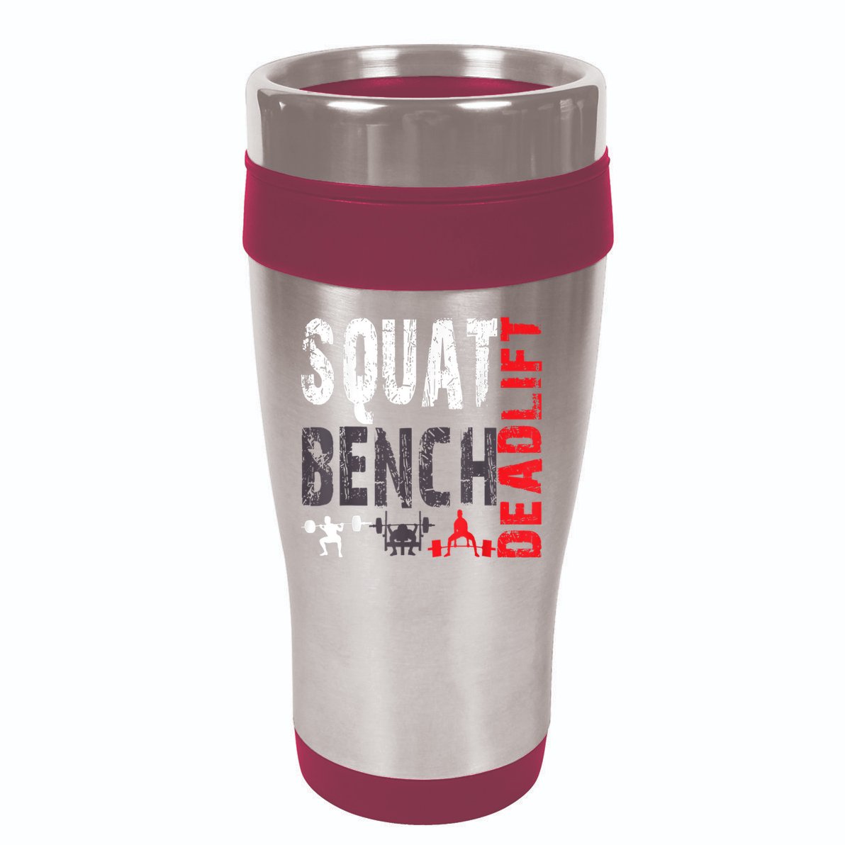 Powerlifting, Squat, Bench, Deadlift, Weightlifting Gift 16oz Travel Tumbler