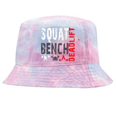 Powerlifting, Squat, Bench, Deadlift, Weightlifting Gift Tie-Dyed Bucket Hat