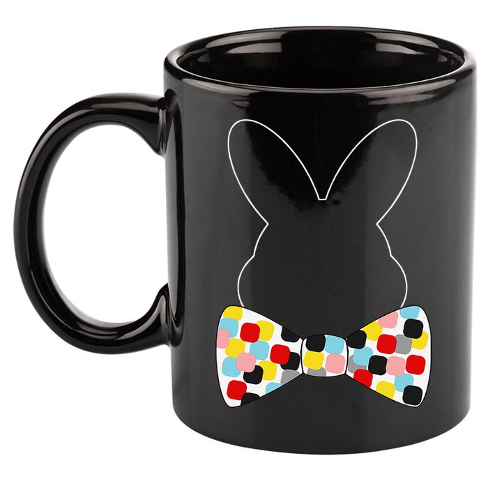 Proud Support Bunny Rabbit Bow Tie Holiday Fun 11oz C Handle Ceramic Mug