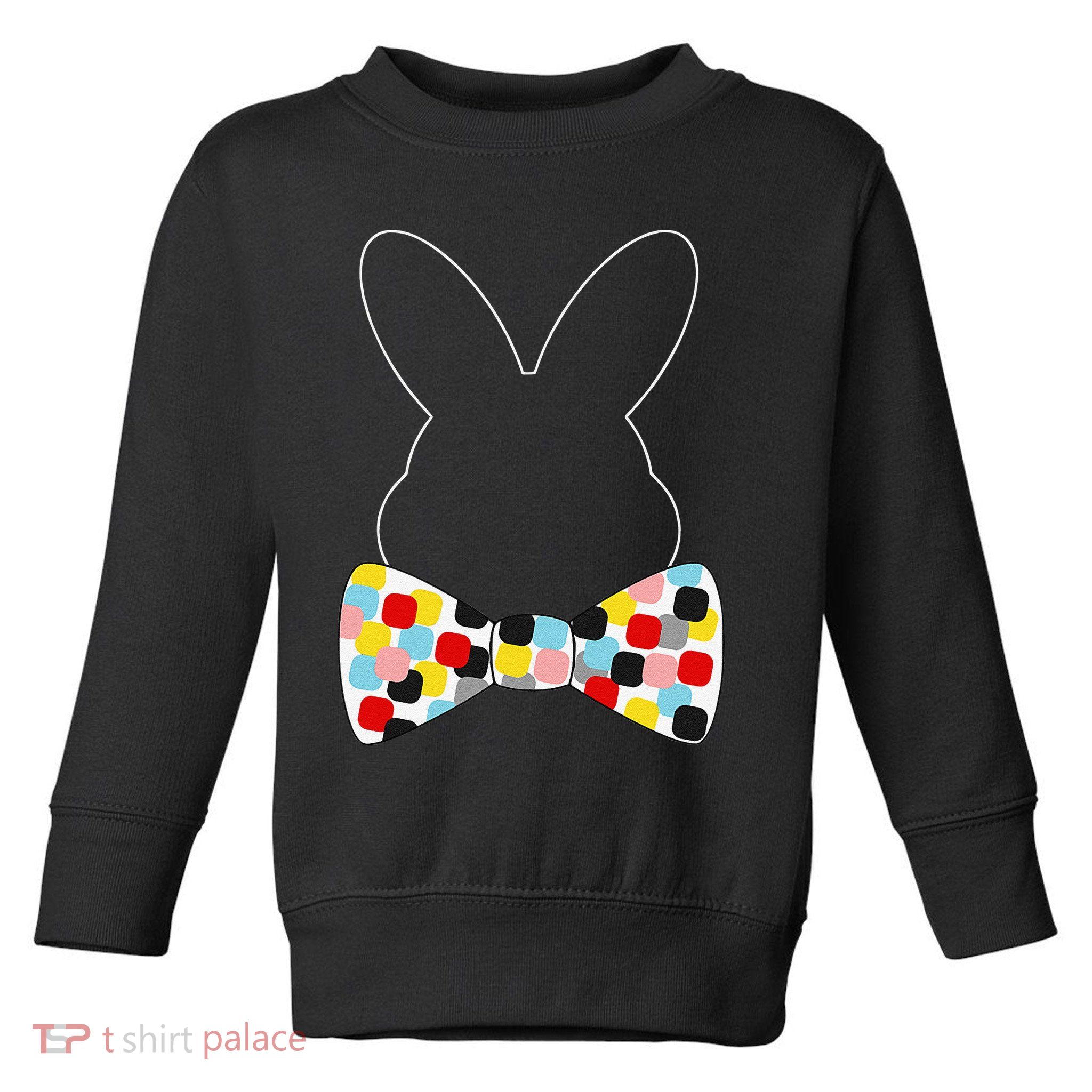 Proud Support Bunny Rabbit Bow Tie Holiday Fun Toddler Sweatshirt