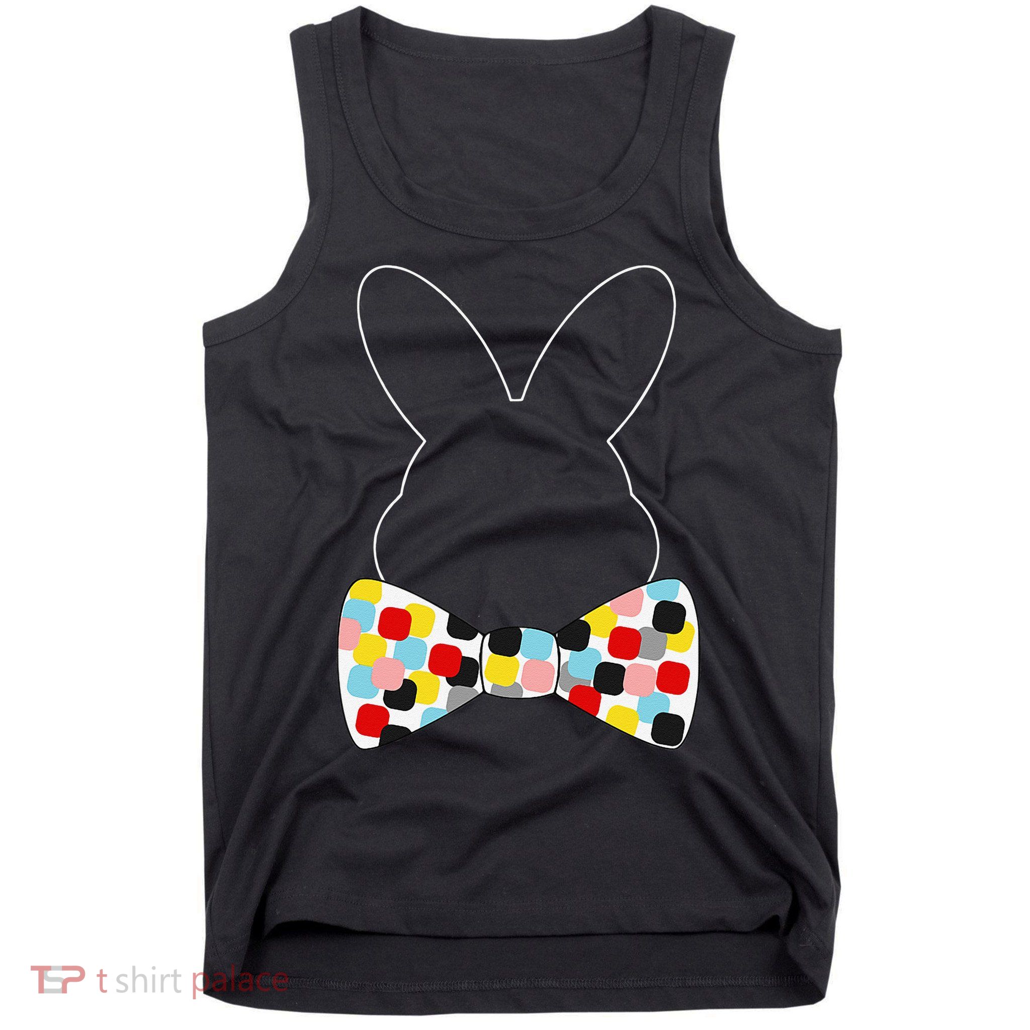 Proud Support Bunny Rabbit Bow Tie Holiday Fun Tank Top
