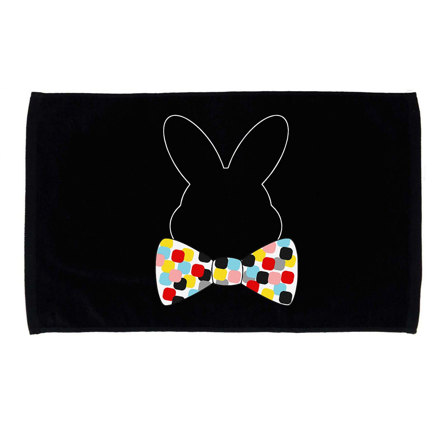 Proud Support Bunny Rabbit Bow Tie Holiday Fun Microfiber Hand Towel