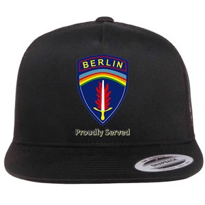 Proudly Served Berlin Brigade Flat Bill Trucker Hat