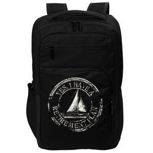 Plain Sailing Boat Retirement Plan Gift Design Idea Impact Tech Backpack