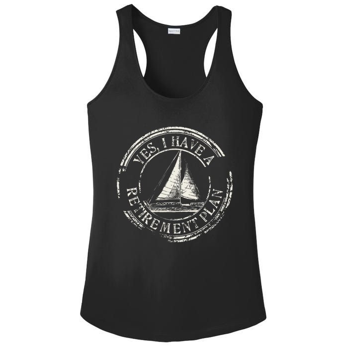 Plain Sailing Boat Retirement Plan Gift Design Idea Ladies PosiCharge Competitor Racerback Tank