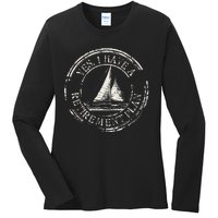 Plain Sailing Boat Retirement Plan Gift Design Idea Ladies Long Sleeve Shirt