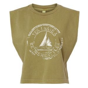 Plain Sailing Boat Retirement Plan Gift Design Idea Garment-Dyed Women's Muscle Tee