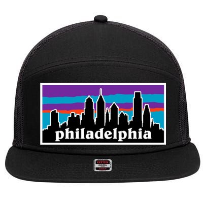 Philadelphia Skyline Baseball Philadelphia City Vintage Phill 7 Panel Mesh Trucker Snapback Hat