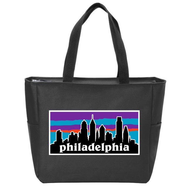 Philadelphia Skyline Baseball Philadelphia City Vintage Phill Zip Tote Bag