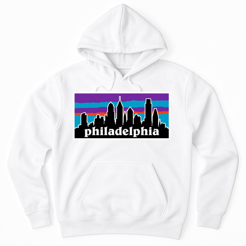 Philadelphia Skyline Baseball Philadelphia City Vintage Phill Hoodie