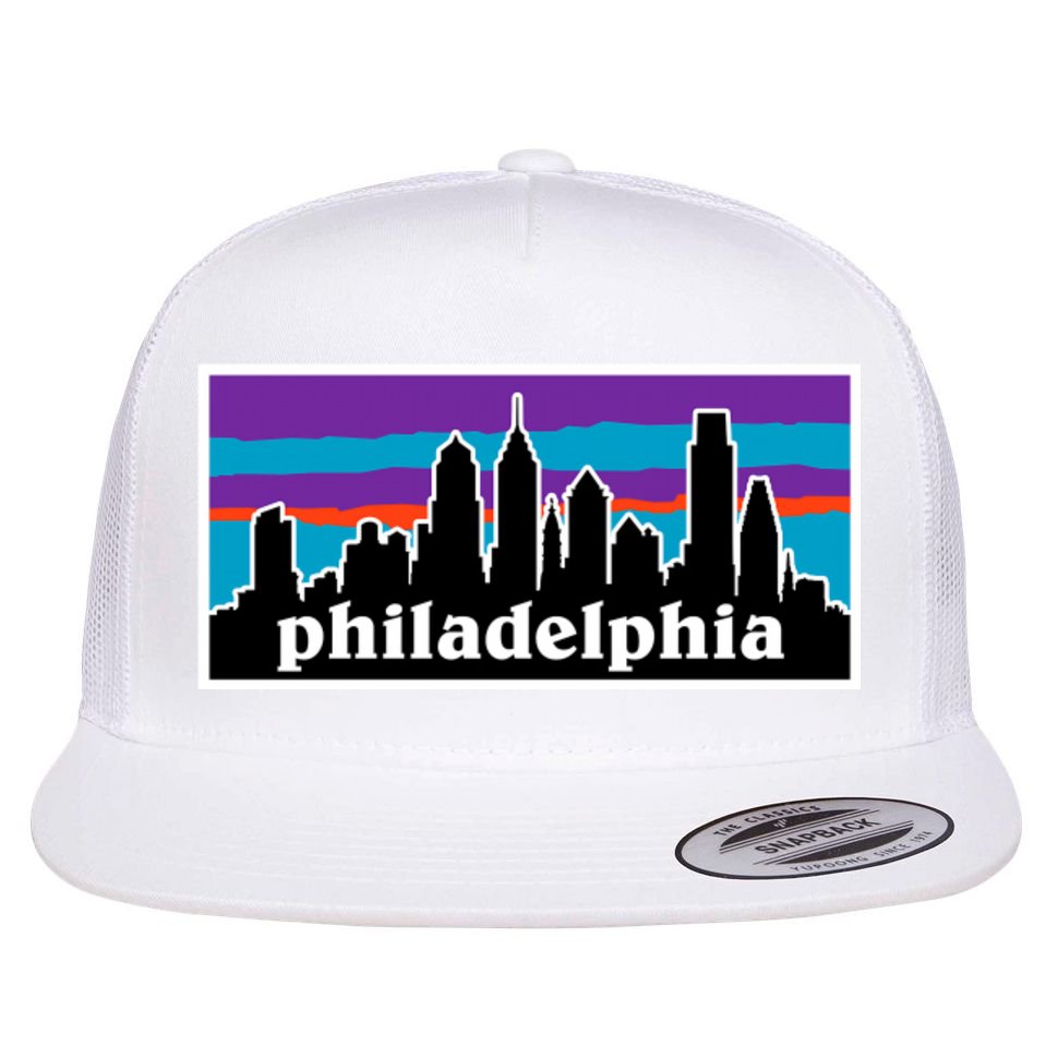 Philadelphia Skyline Baseball Philadelphia City Vintage Phill Flat Bill Trucker Hat