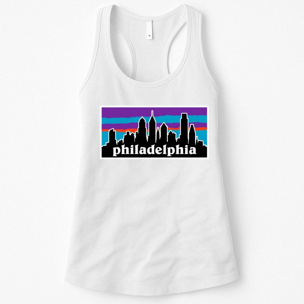 Philadelphia Skyline Baseball Philadelphia City Vintage Phill Womens Tank Top