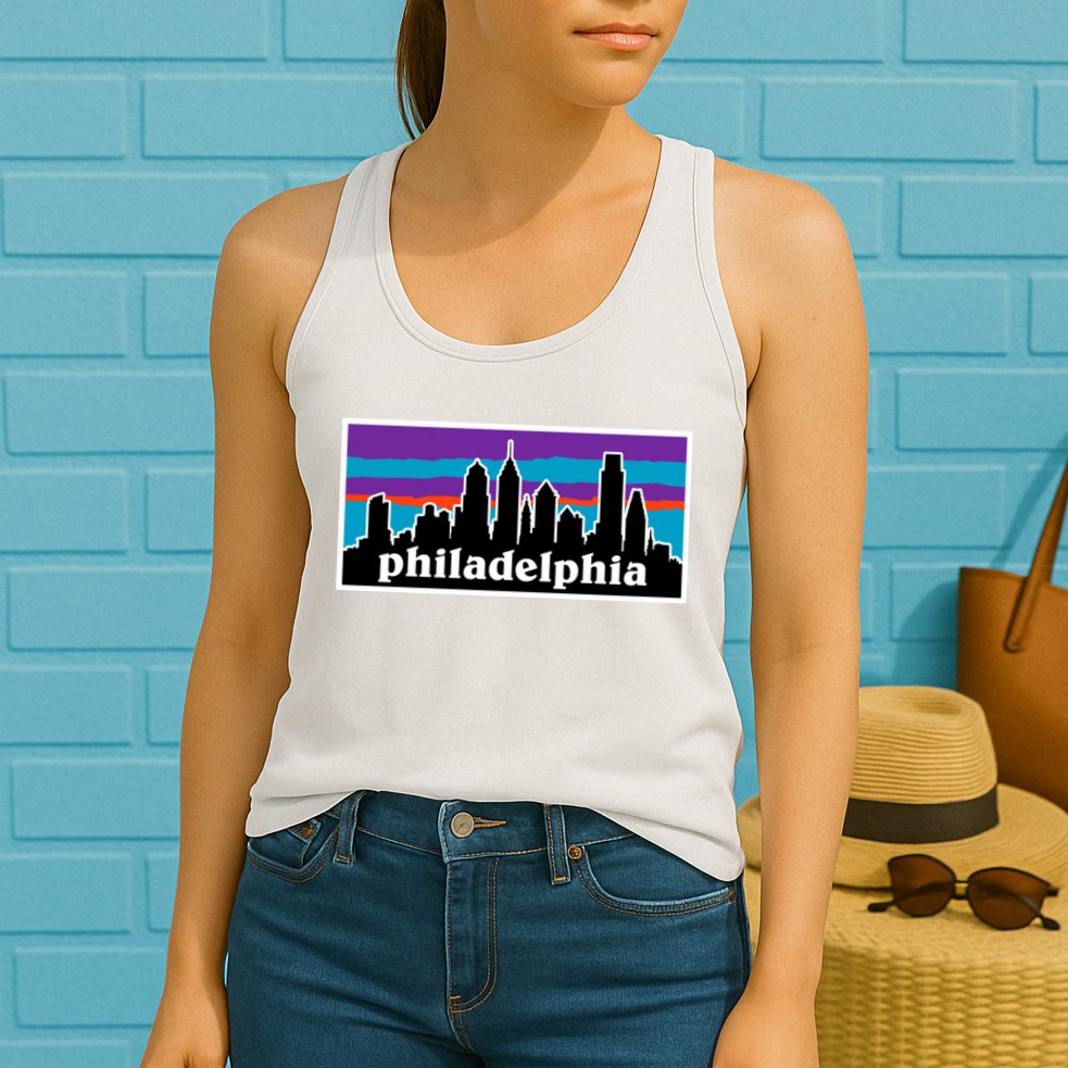 Philadelphia Skyline Baseball Philadelphia City Vintage Phill Womens Tank Top