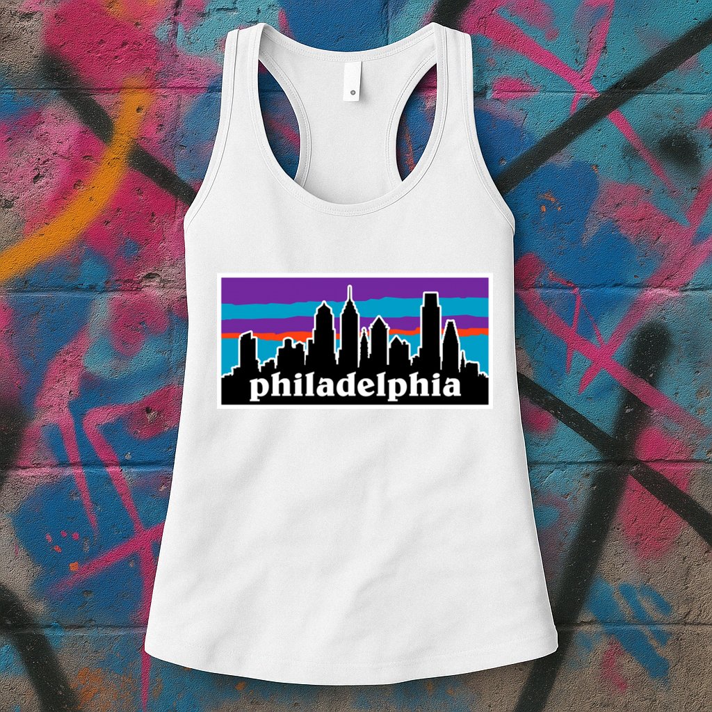Philadelphia Skyline Baseball Philadelphia City Vintage Phill Womens Tank Top