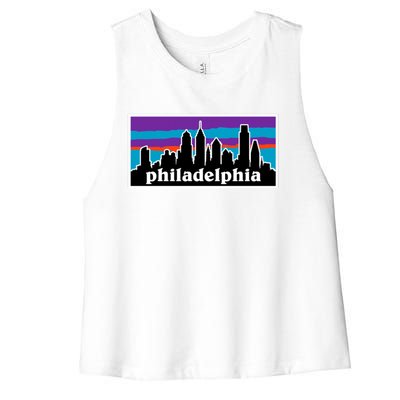 Philadelphia Skyline Baseball Philadelphia City Vintage Phill Women's Racerback Cropped Tank