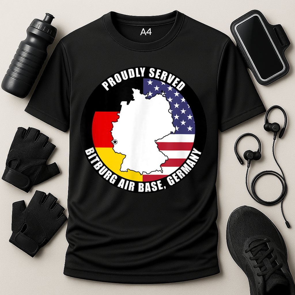Proudly Served Bitburg Air Base Germany Military Veteran Cooling Performance Crew T-Shirt