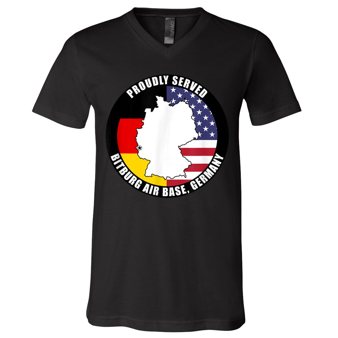 Proudly Served Bitburg Air Base Germany Military Veteran V-Neck T-Shirt