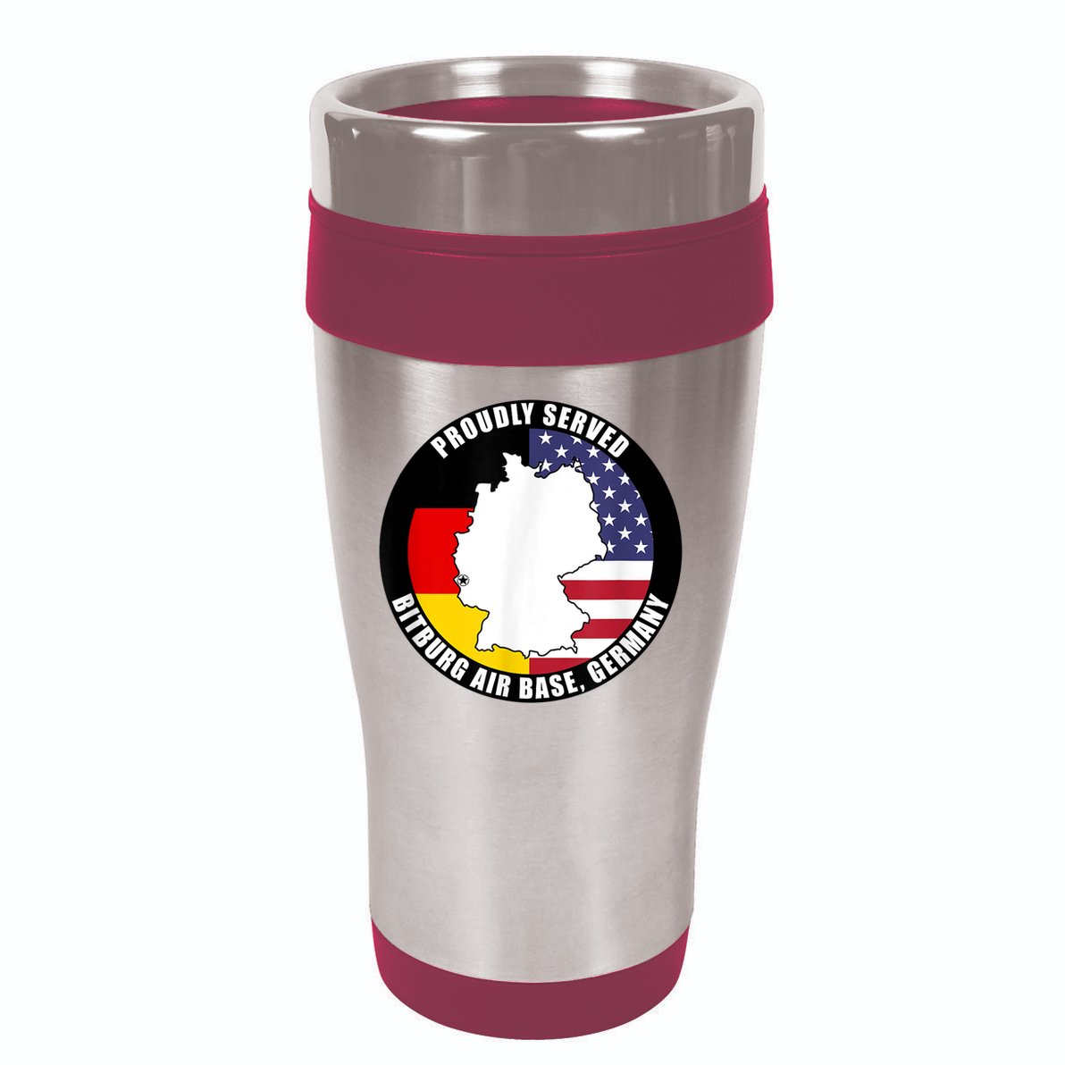 Proudly Served Bitburg Air Base Germany Military Veteran 16oz Travel Tumbler