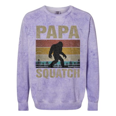 Papa Squatch Bigfoot Papa Sasquatch Yeti Family Colorblast Crewneck Sweatshirt