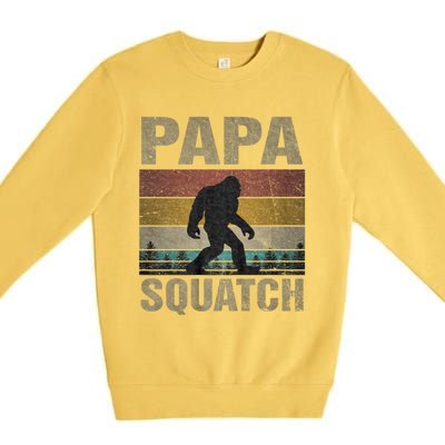 Papa Squatch Bigfoot Papa Sasquatch Yeti Family Premium Crewneck Sweatshirt