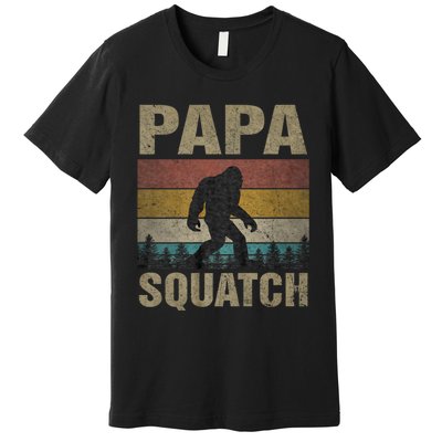 Papa Squatch Bigfoot Papa Sasquatch Yeti Family Premium T-Shirt