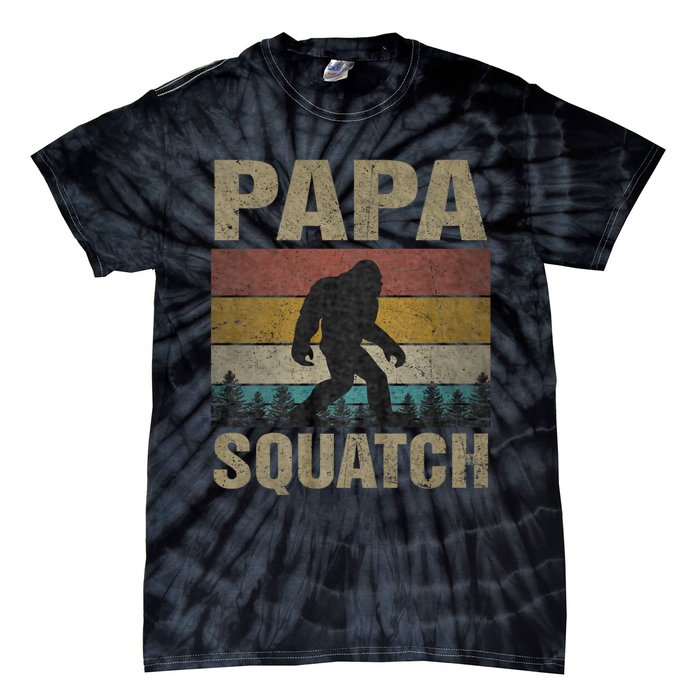 Papa Squatch Bigfoot Papa Sasquatch Yeti Family Tie-Dye T-Shirt