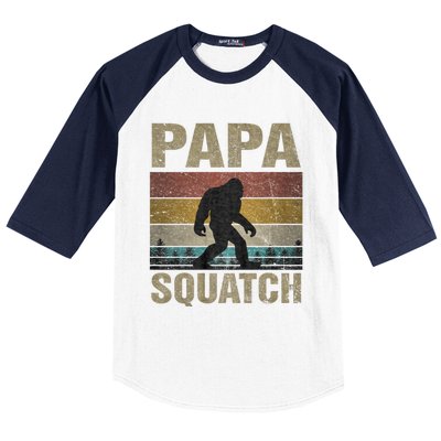 Papa Squatch Bigfoot Papa Sasquatch Yeti Family Baseball Sleeve Shirt