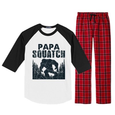 Papa Squatch Bigfoot Dad Fathers Day Raglan Sleeve Pajama Set