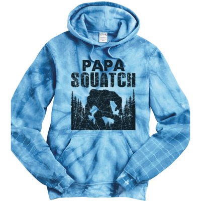 Papa Squatch Bigfoot Dad Fathers Day Tie Dye Hoodie