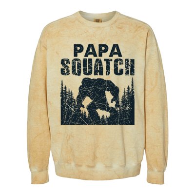 Papa Squatch Bigfoot Dad Fathers Day Colorblast Crewneck Sweatshirt