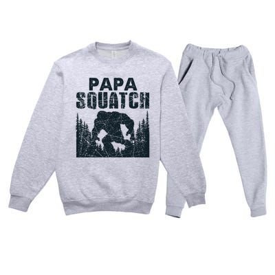 Papa Squatch Bigfoot Dad Fathers Day Premium Crewneck Sweatsuit Set