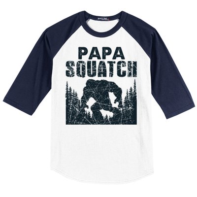 Papa Squatch Bigfoot Dad Fathers Day Baseball Sleeve Shirt