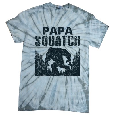 Papa Squatch Bigfoot Dad Fathers Day Tie-Dye T-Shirt