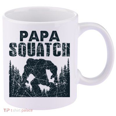 Papa Squatch Bigfoot Dad Fathers Day 11oz C Handle Ceramic Mug