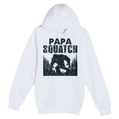 Papa Squatch Bigfoot Dad Fathers Day Premium Pullover Hoodie