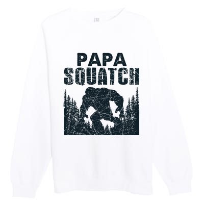 Papa Squatch Bigfoot Dad Fathers Day Premium Crewneck Sweatshirt