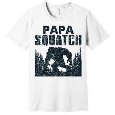 Papa Squatch Bigfoot Dad Fathers Day Premium T-Shirt